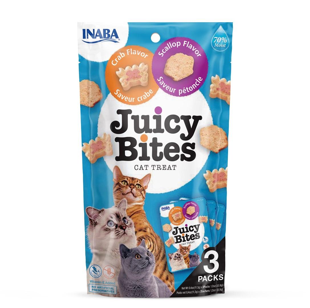 Kattegodbidder INABA Juicy Bites - krabbe & kammusling, 3×11,3 g