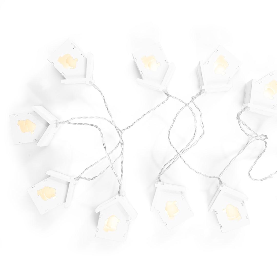 Julelyskæde indendørs – DecoKing CRALA, hvid, 10 lamper