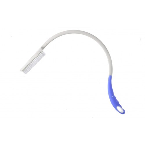 Badebørste med langt håndtag – SUNDO, hvid/blå, 82 cm