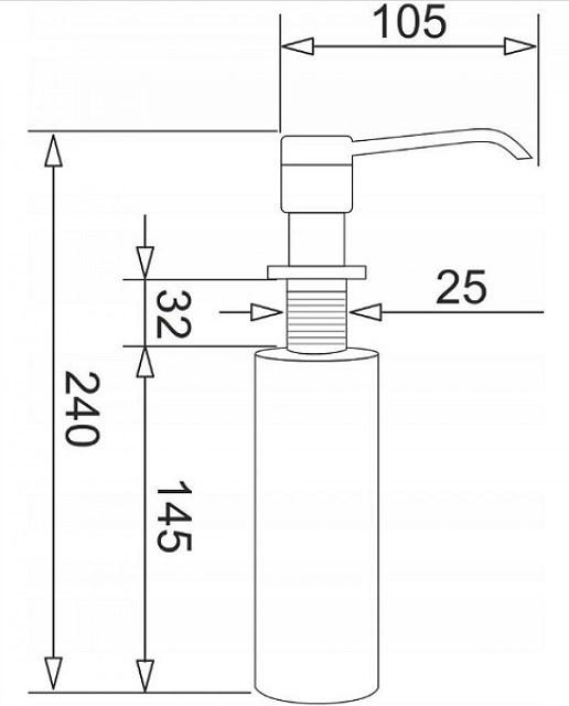 Sæbedispenser PYRAMIS DP-01 Volcano – 300 ml, sort