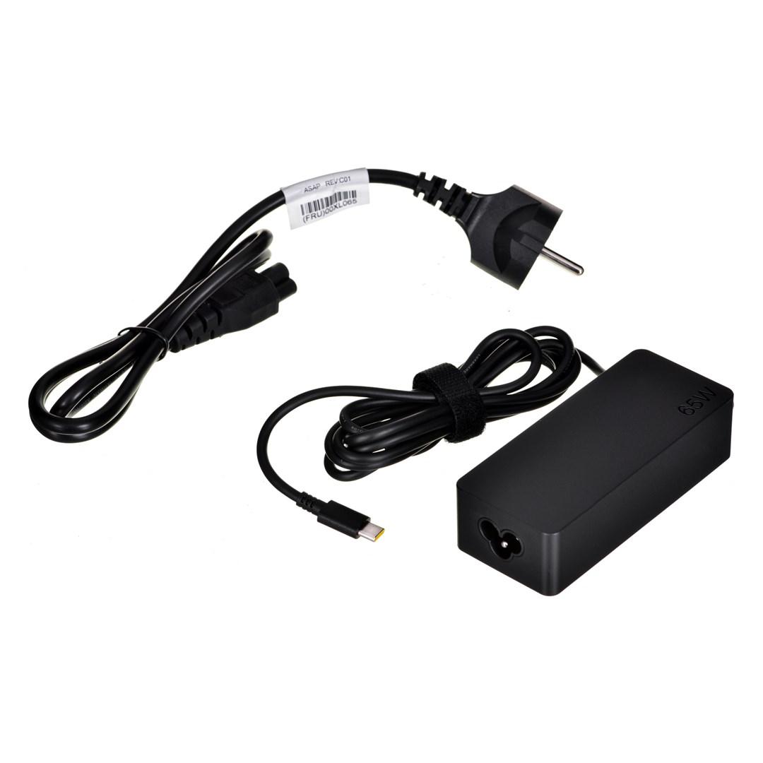 Strømforsyning til bærbar – Lenovo USB‑C 65 W, sort