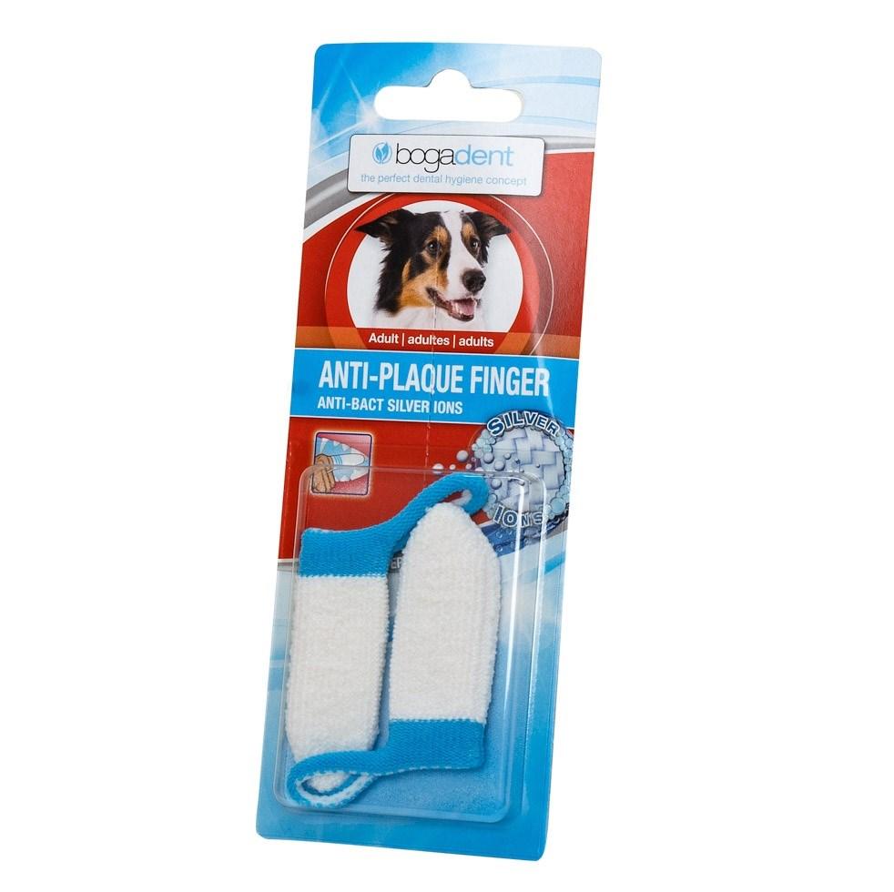 Tandrens finger til hund - bogar Bogadent Anti-plaque finger, 2 stk billede