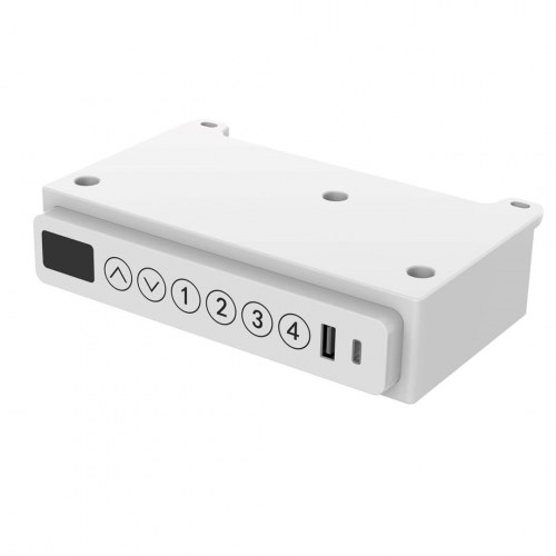 Hæve-sænkebord Tuckano ET119W-C – hvid/eg