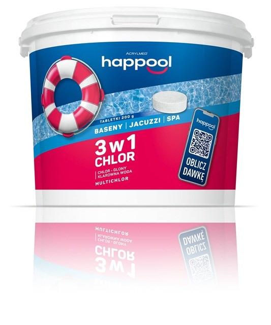 Pool klortabletter 3-i-1 Acrylmed Multichlor 200 g - spand 3 kg