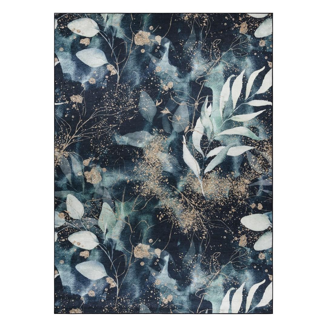 Gulvtæppe Hakano Arlen Leaves3 - sort/tropisk 160x220