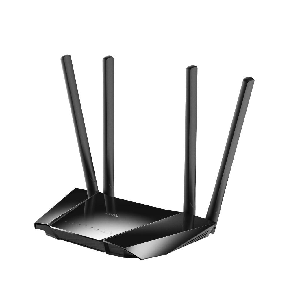 Wi‑Fi router CUDY LT400 4G LTE med SIM - 300 Mbps, 2,4 GHz, sort billede
