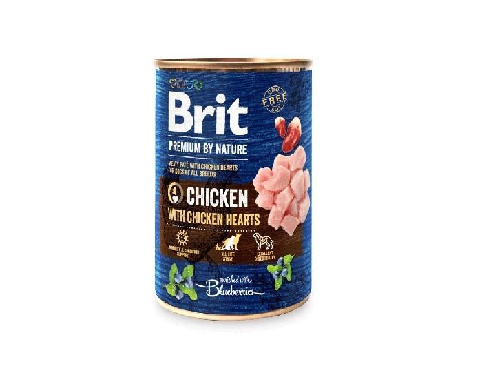 Hundefoder vådfoder Brit Premium by Nature Kylling & Hjerter 400 g