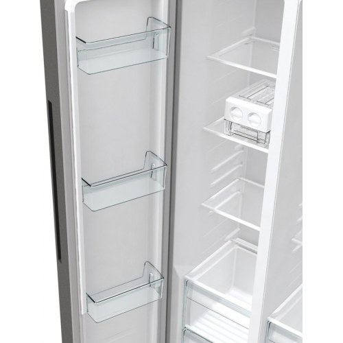 Fritstående side-by-side køleskab Gorenje NRR9185EAXL, 550 l, E, sølv