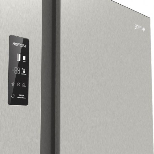 Fritstående side-by-side køleskab Gorenje NRR9185EAXL, 550 l, E, sølv
