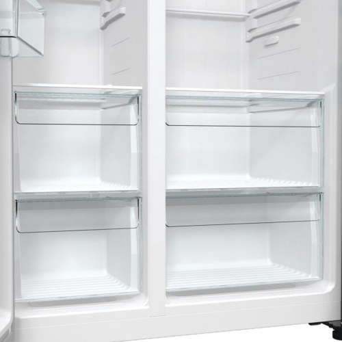 Fritstående side-by-side køleskab Gorenje NRR9185EAXL, 550 l, E, sølv