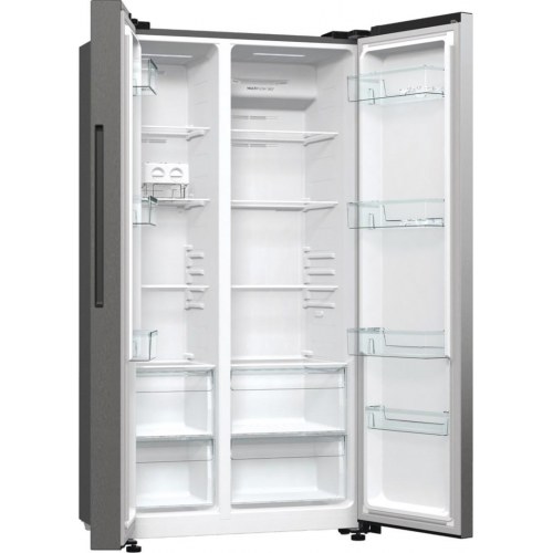 Fritstående side-by-side køleskab Gorenje NRR9185EAXL, 550 l, E, sølv