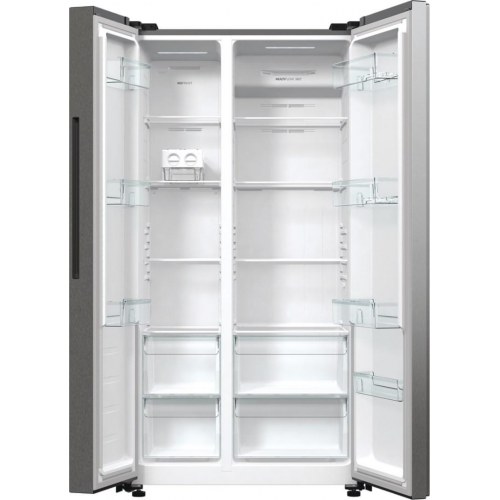 Fritstående side-by-side køleskab Gorenje NRR9185EAXL, 550 l, E, sølv