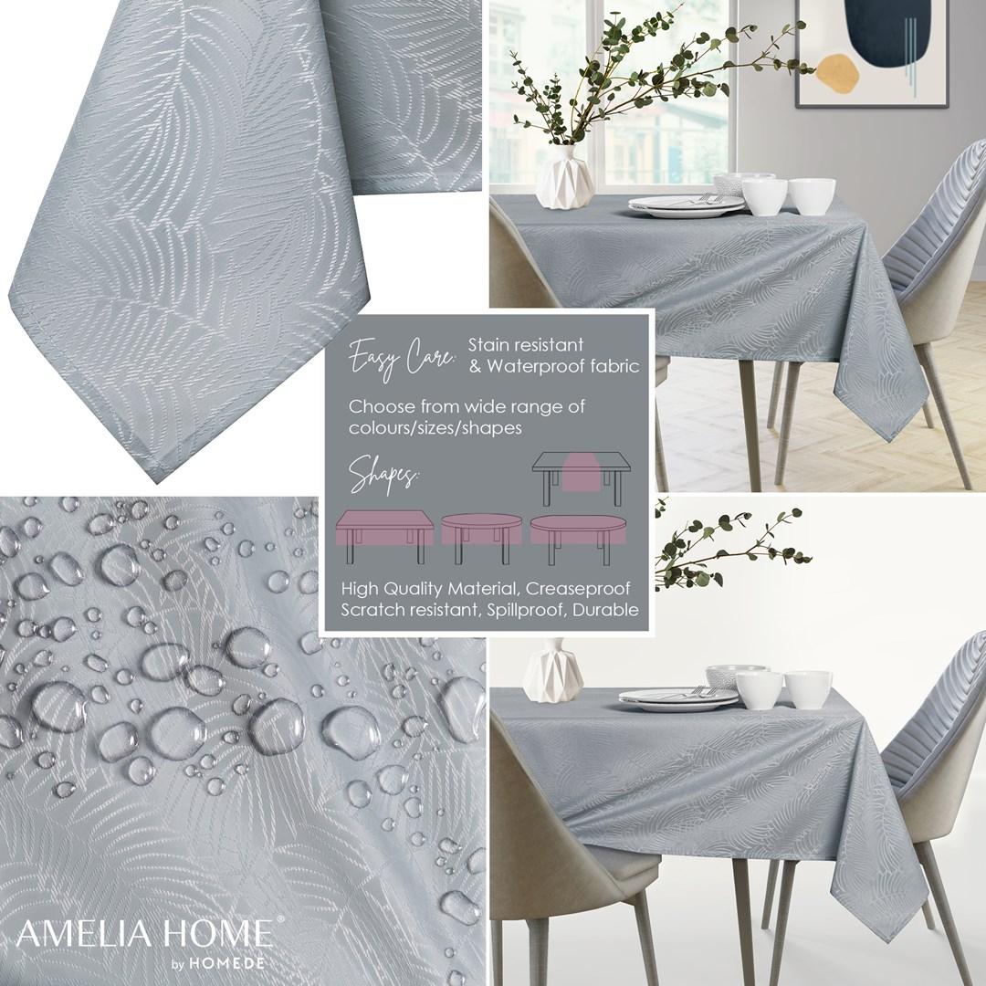 Dug grå 100x100 - Amelia Home Gaia, præget plantemønster