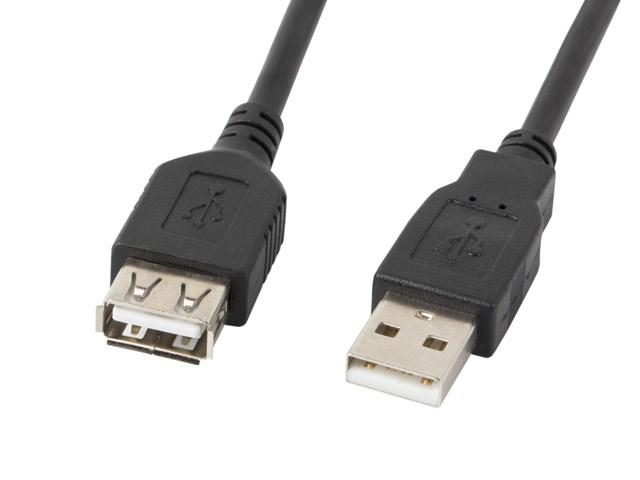USB kabel – Lanberg USB 2.0 A til A, 0,7 m, sort billede