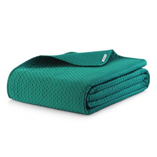 Sengetæppe satin 260x280 flaskegrøn – AmeliaHome CARMEN