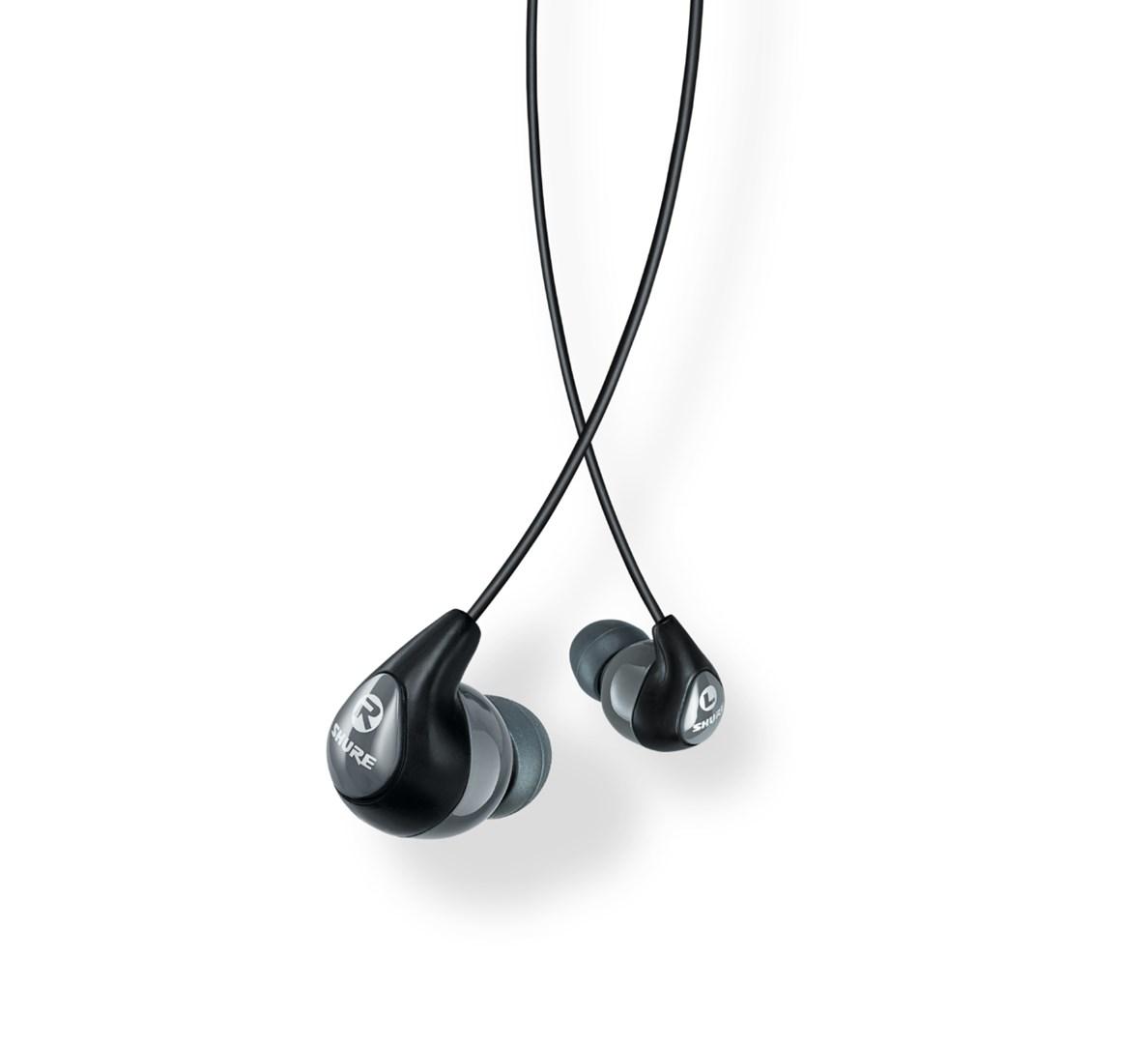 In-ear høretelefoner Shure SE112-GR - kablede, sort/grå