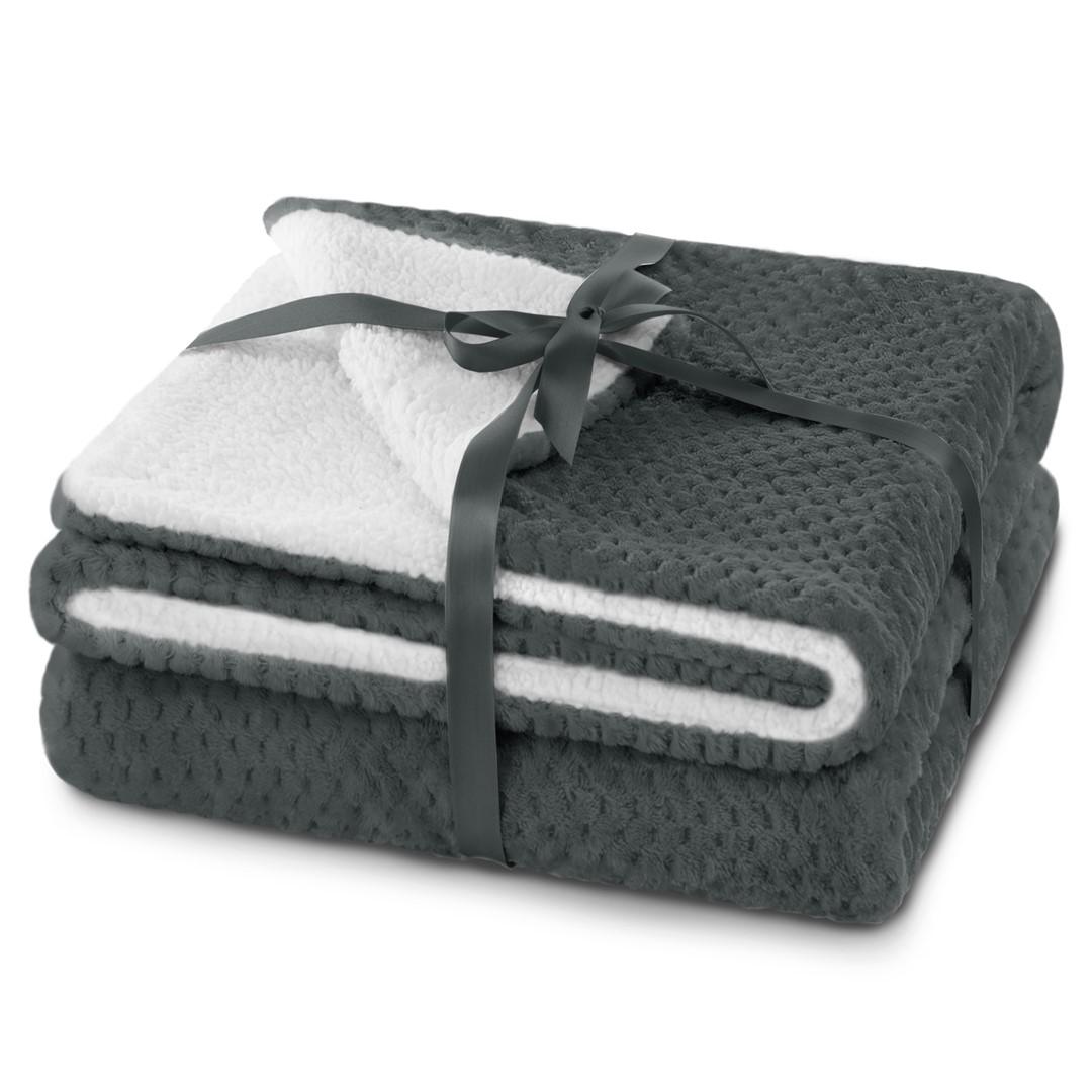 Varmt plaid AmeliaHome Shleepy - grafit, jacquard, 170×210 cm