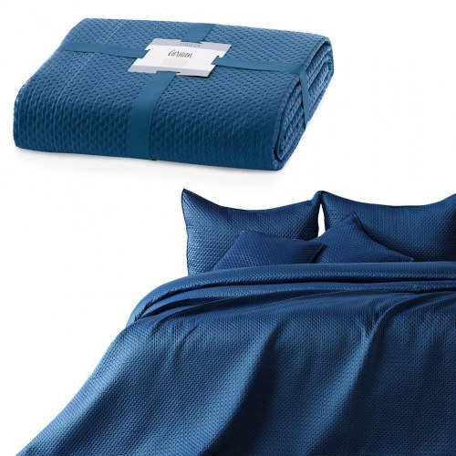 Sengetæppe satin 170×210 - AmeliaHome CARMEN, indigo