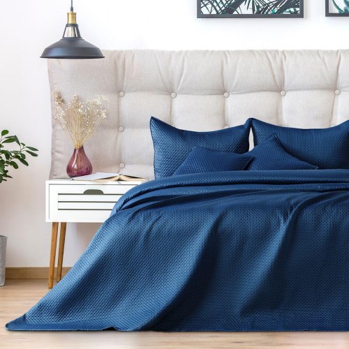 Sengetæppe satin 170×210 - AmeliaHome CARMEN, indigo