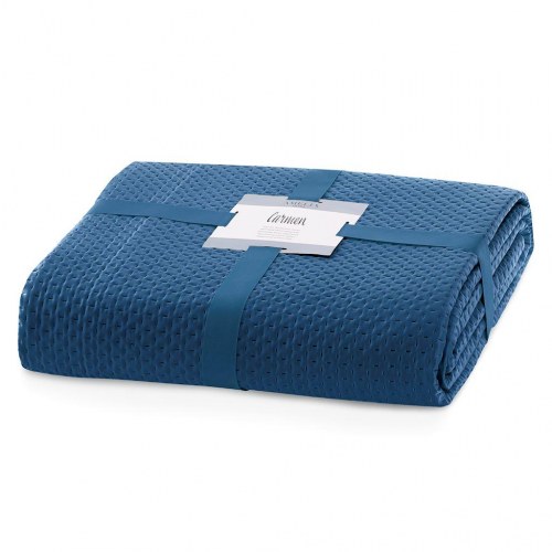 Sengetæppe satin 170×210 - AmeliaHome CARMEN, indigo