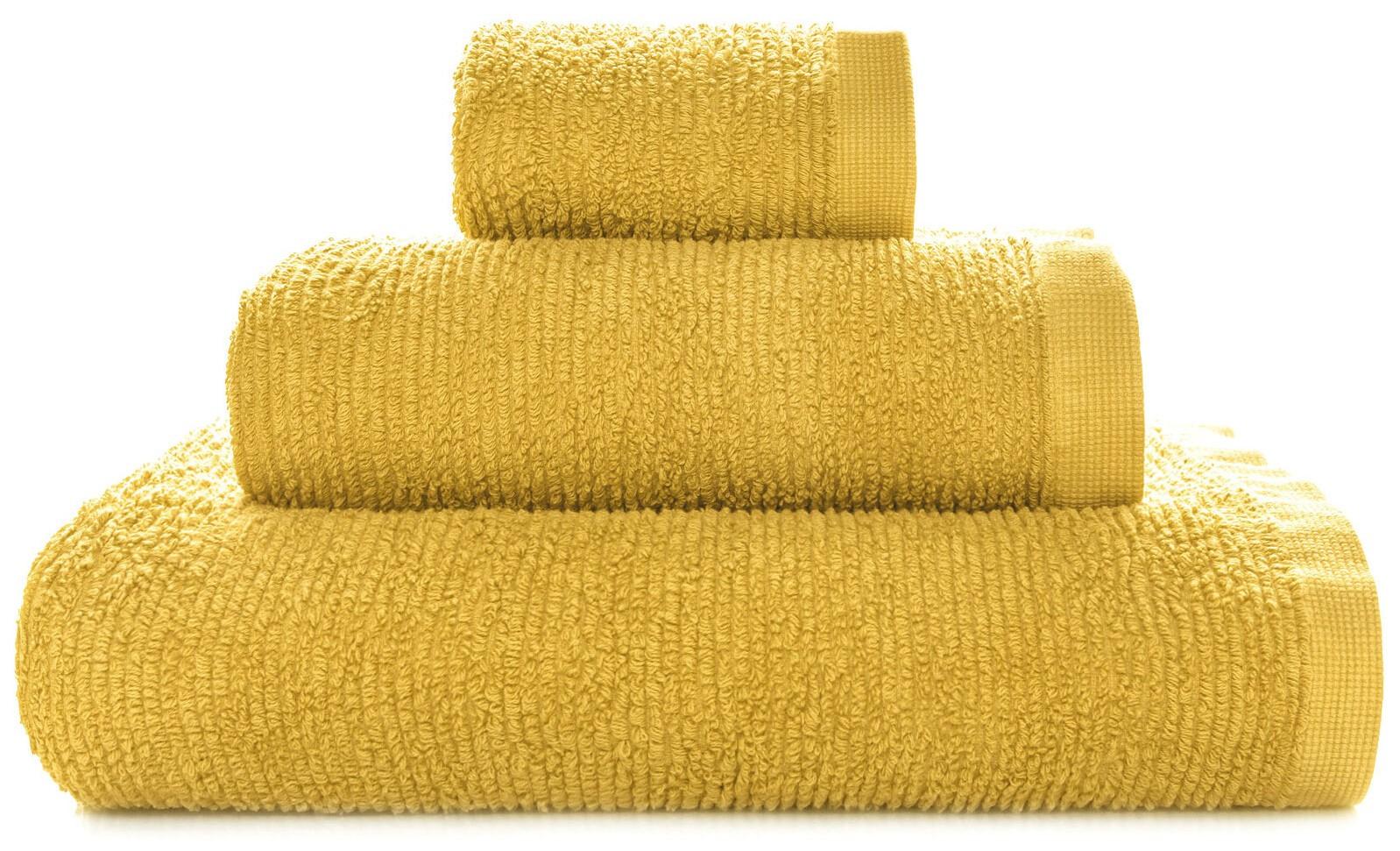 Håndklædesæt Sorema Ribbon - gul, 70×140 + 50×100 + 30×50