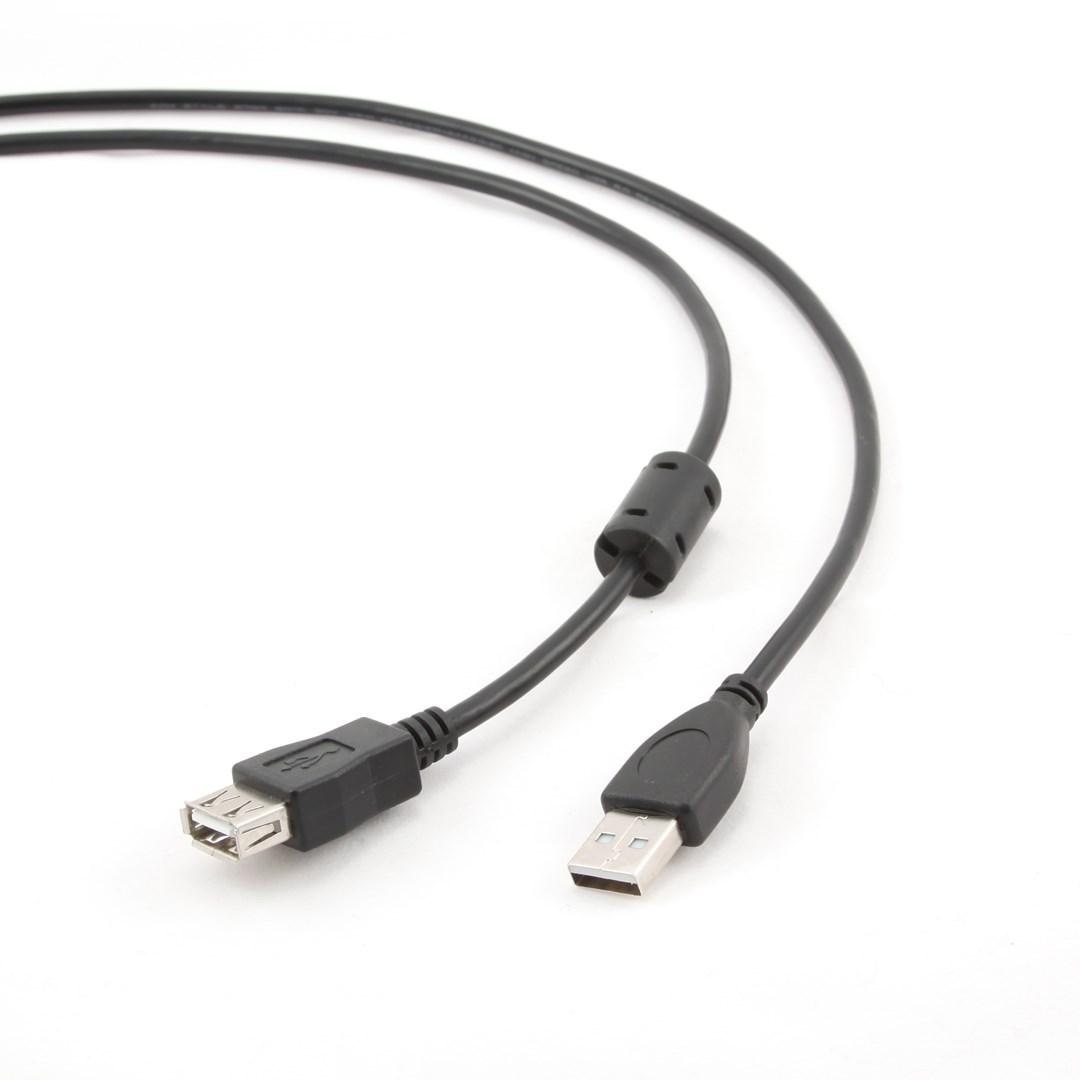 USB forlænger kabel 1,8 m - Gembird USB 2.0 A han/kvinde, sort billede