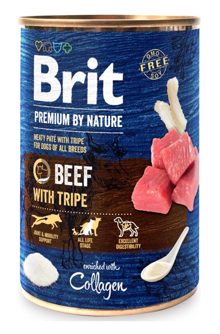 Hundefoder vådfoder Brit Premium by Nature oksekød med kallun 400 g