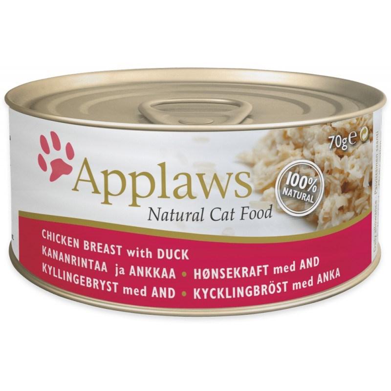 Vådfoder til kat - Applaws Kyllingebryst med and, 70 g