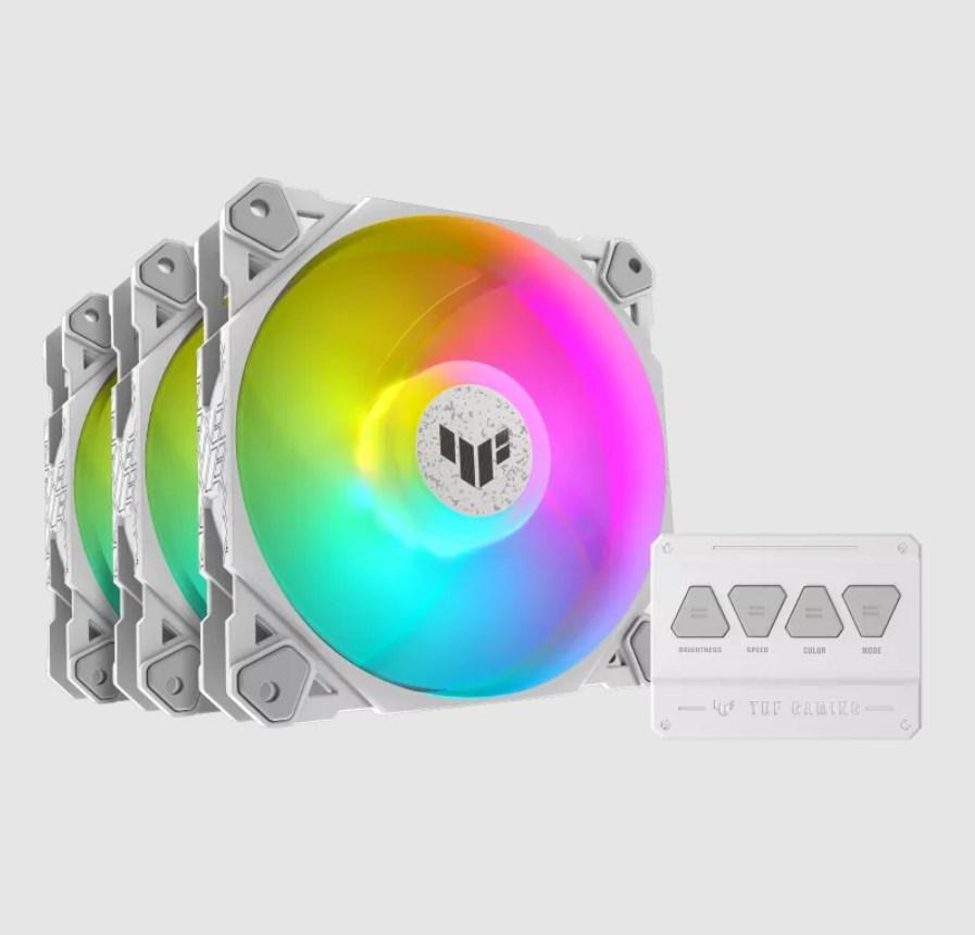 Kabinetblæsere ASUS TUF Gaming TF120 ARGB White - 3-pak (120 mm) billede