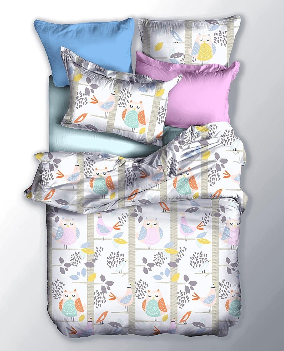 Sengetøj sæt 200x220 cm med dyremotiv Beige/Hvid DecoKing BASIC