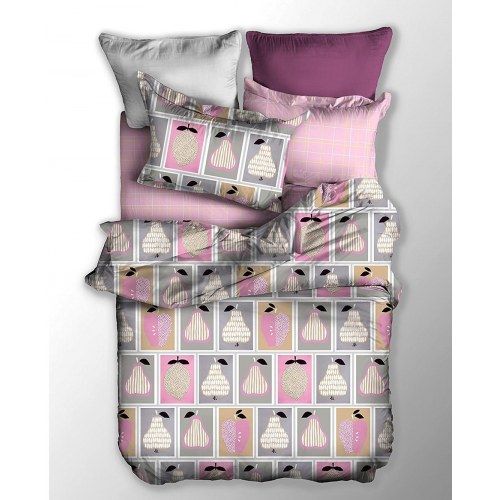 Sengetøj sæt 155x220 cm pudderlyserød - DecoKing BASIC, geometrisk motiv