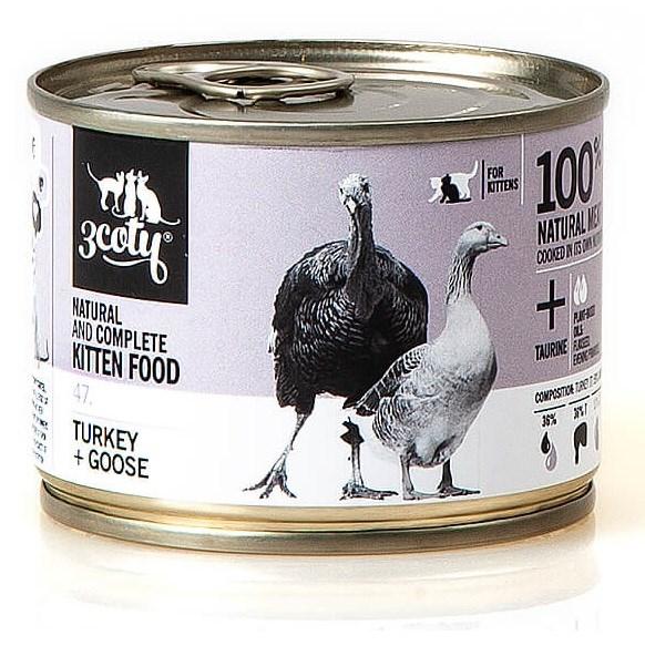 Vådfoder til killinger 3coty 47 – kalkun & gås, 180 g