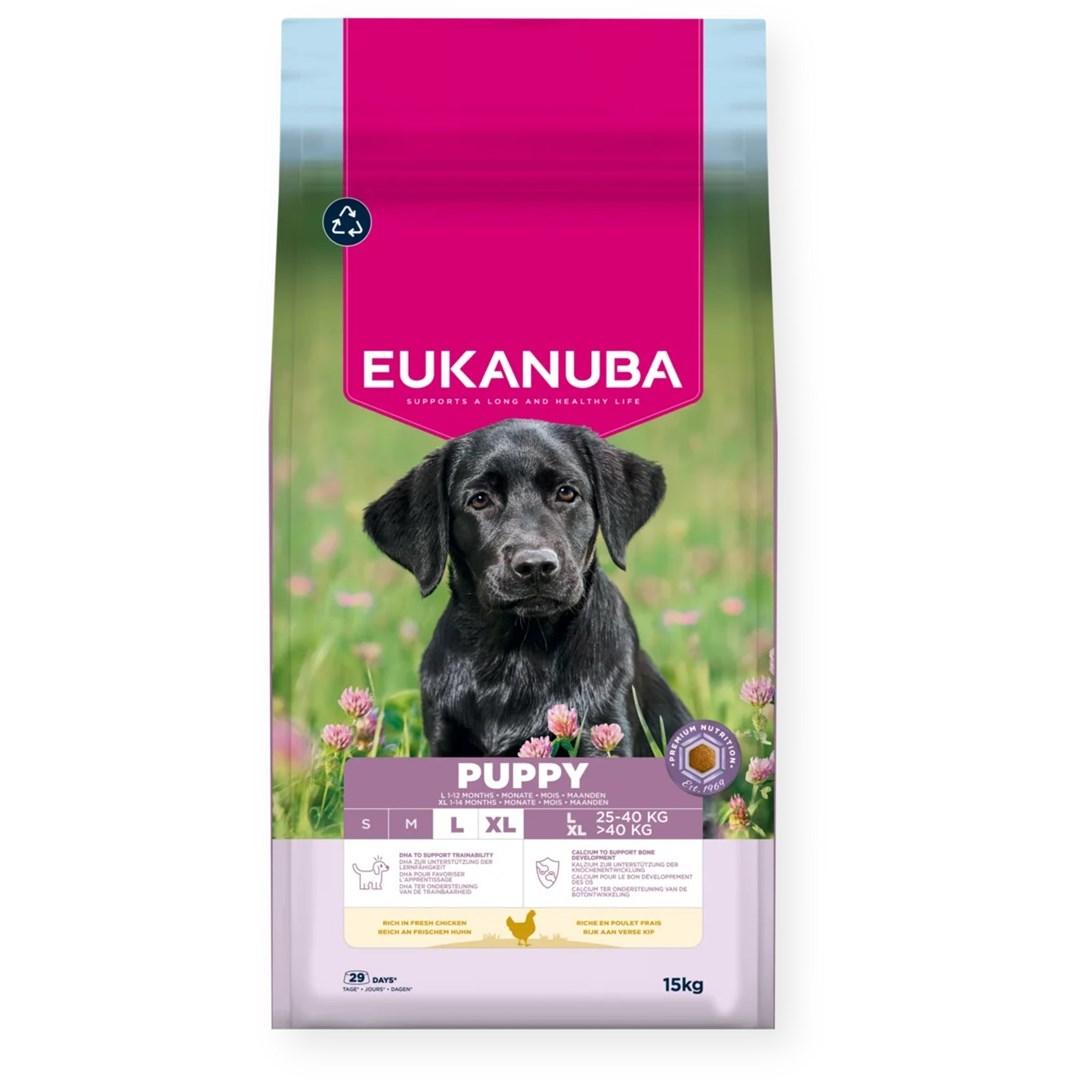 Hundefoder tørfoder EUKANUBA Puppy L/XL – rigt på kylling, 15 kg