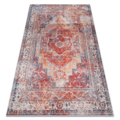 Gulvtæppe Hakano Arlen Frame3 - rød vintage, 120×170 cm