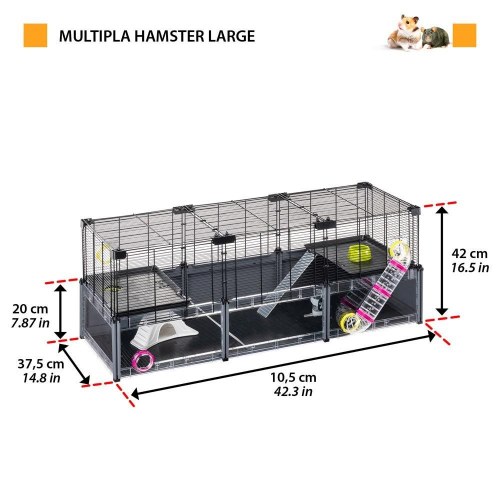 Hamsterbur FERPLAST Multipla Large – 107,5 × 37,5 × 42 cm