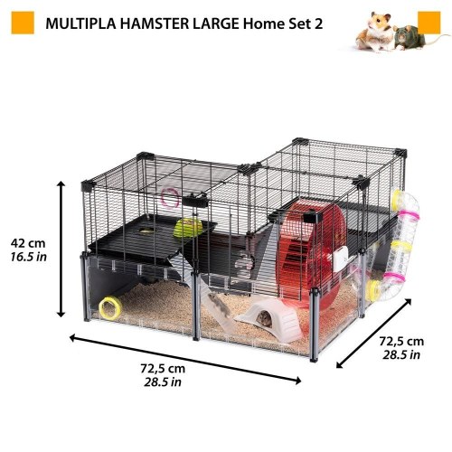 Hamsterbur FERPLAST Multipla Large – 107,5 × 37,5 × 42 cm