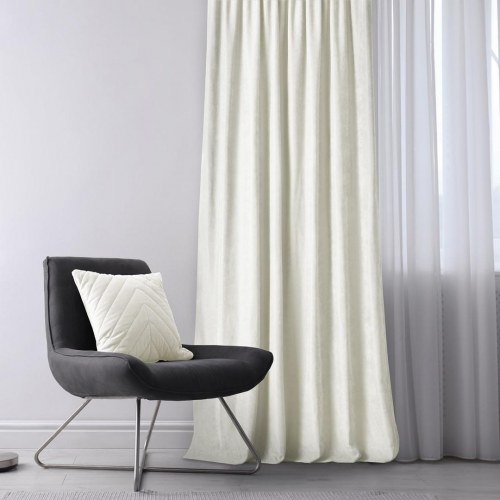 Mørklægningsgardin HOMDE MILANA - creme, klassisk, flex 9,5 cm, chenille 560×175 cm