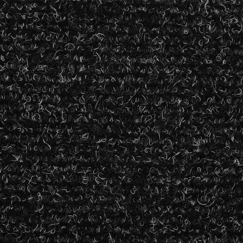 Selvklæbende trappemåtter 5 stk. 54x16x4 cm tuftet mørkegrå