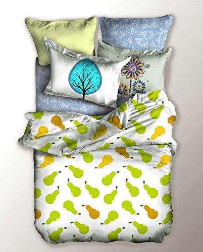 Sengetøj sæt 155x220 cm grøn plante-motiv DecoKing BASIC