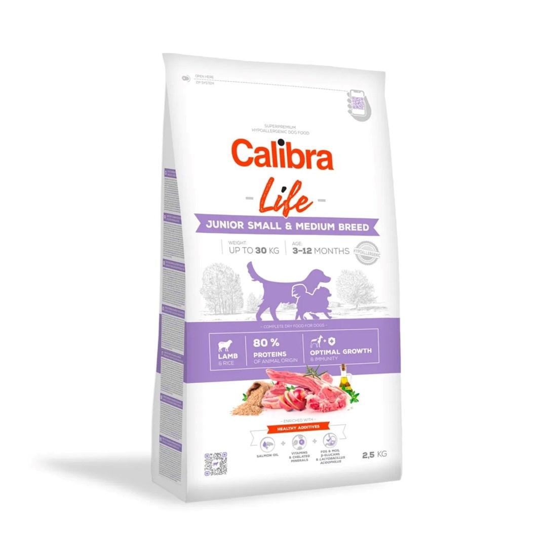 Hundefoder tørfoder Calibra Life Junior små & mellem racer, lam 2,5 kg