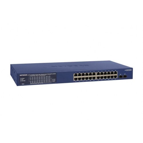 Gigabit switch NETGEAR GS724TP – 24 porte PoE, Managed L2/L3/L4, blå