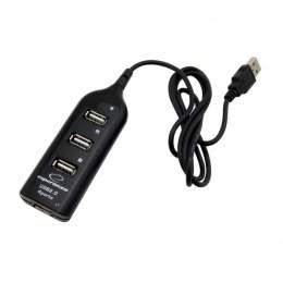 USB hub 4-ports Esperanza EA116, USB 2.0, 480 Mbit/s, sort
