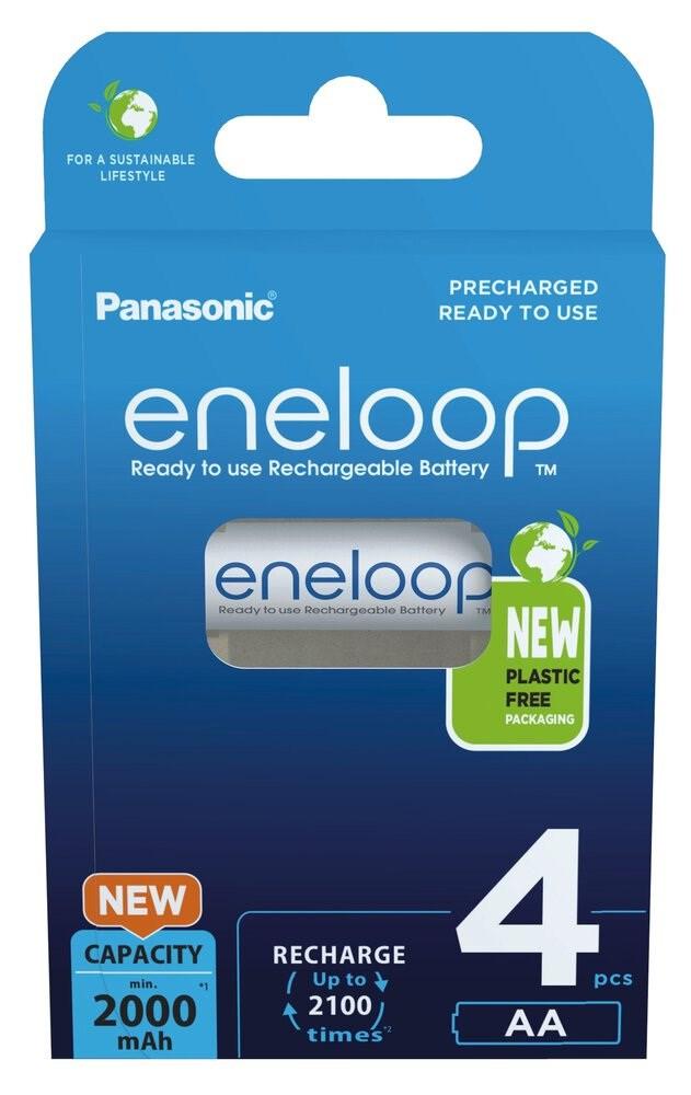 Genopladelige batterier AA 2000 mAh - Panasonic Eneloop, 4 stk
