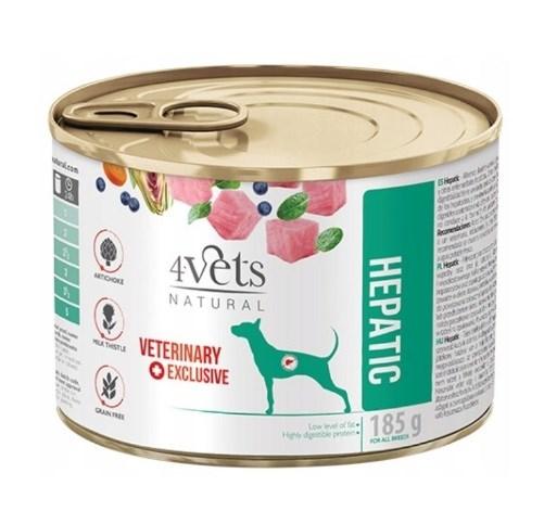 Hundefoder vådfoder 4Vets Natural Hepatic – 185 g