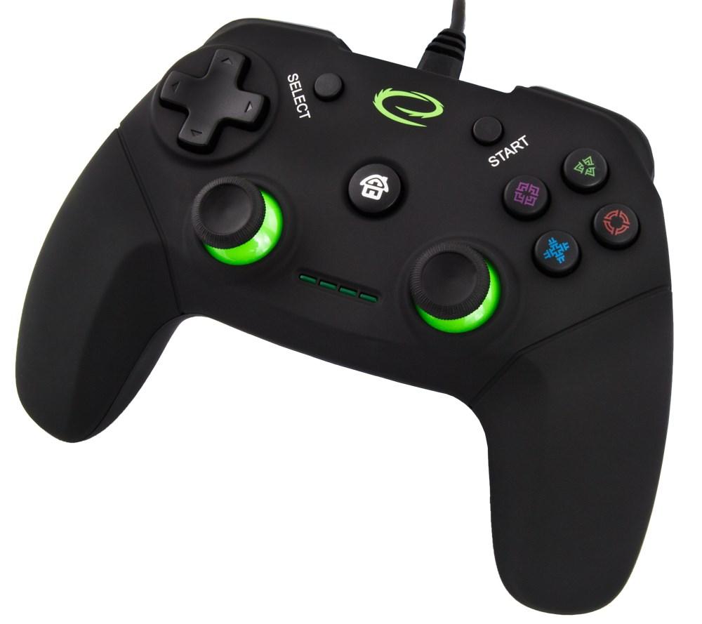 Gamepad til PC - Esperanza EGG110K kablet controller, sort billede