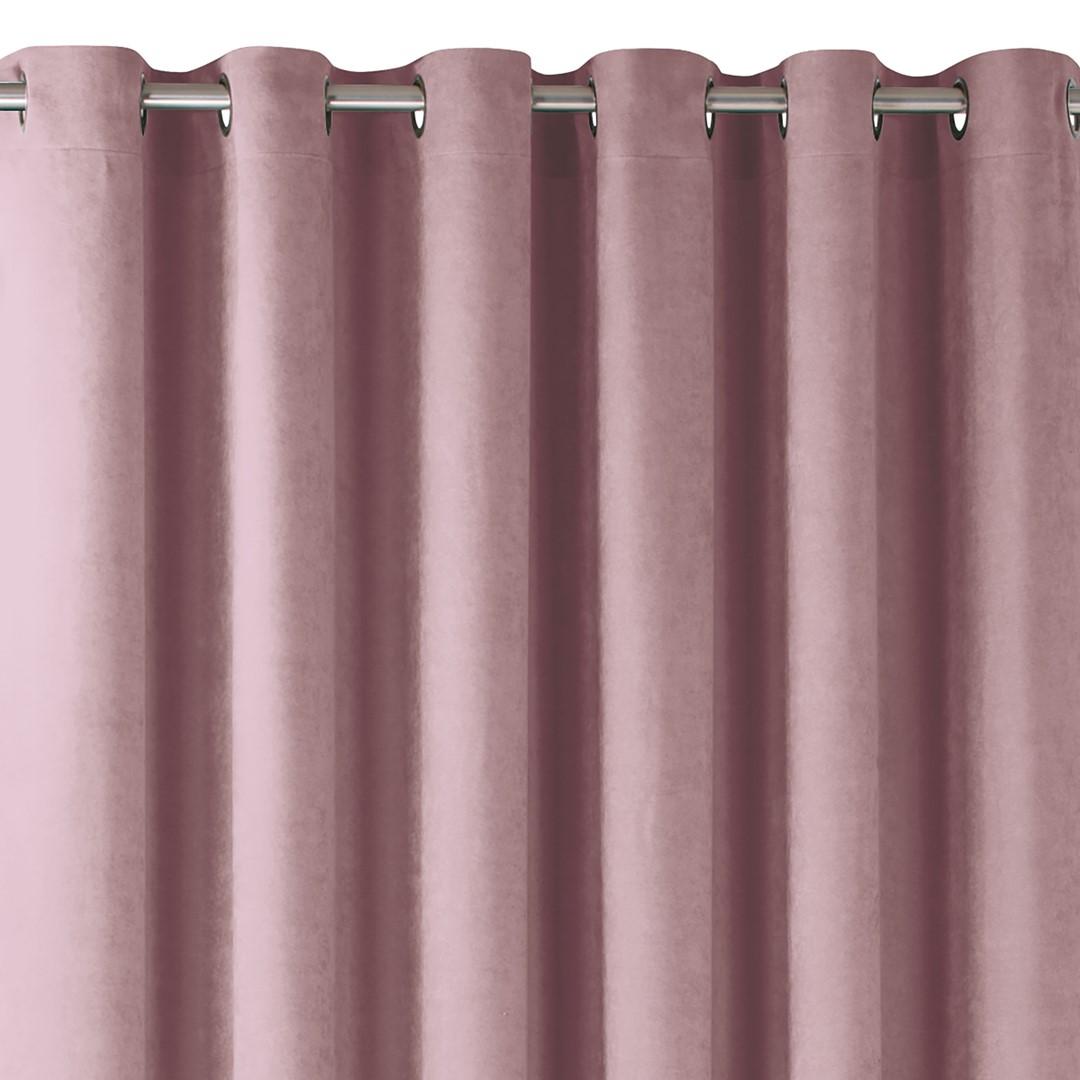 Mørklægningsgardin HOMEDE MILANA lyserød, chenille, 280×245 cm, sølvfarvede øskner