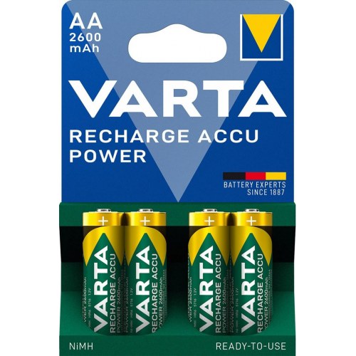 Genopladelige AA batterier VARTA NiMH 2600 mAh – 4 stk.