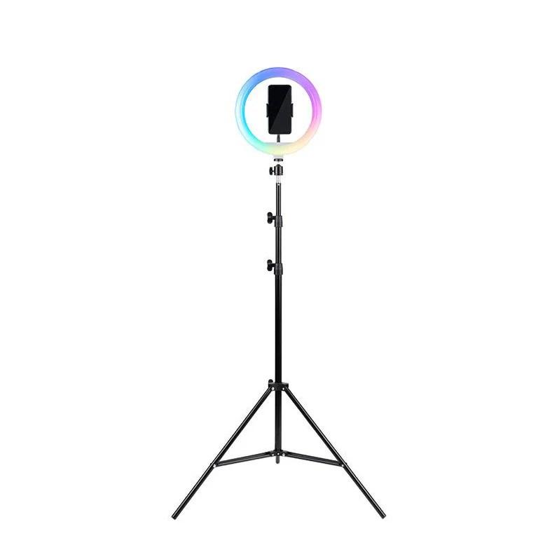 Ringlight stativ med RGB-lyskrans – Havit ST7026, sort