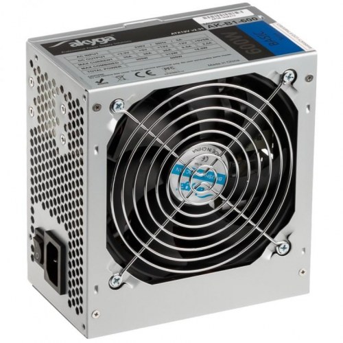 Strømforsyning ATX 600 W - Akyga AK-B1-600, 20+4 pin, grå