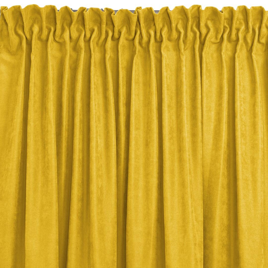Mørklægningsgardin HOMede MILANA sennepsgul, chenille, 560×245 cm